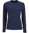02075 Lds Imper. LS SOL'S Ladies Imperial Long Sleeve T-Shirt French Navy colour image